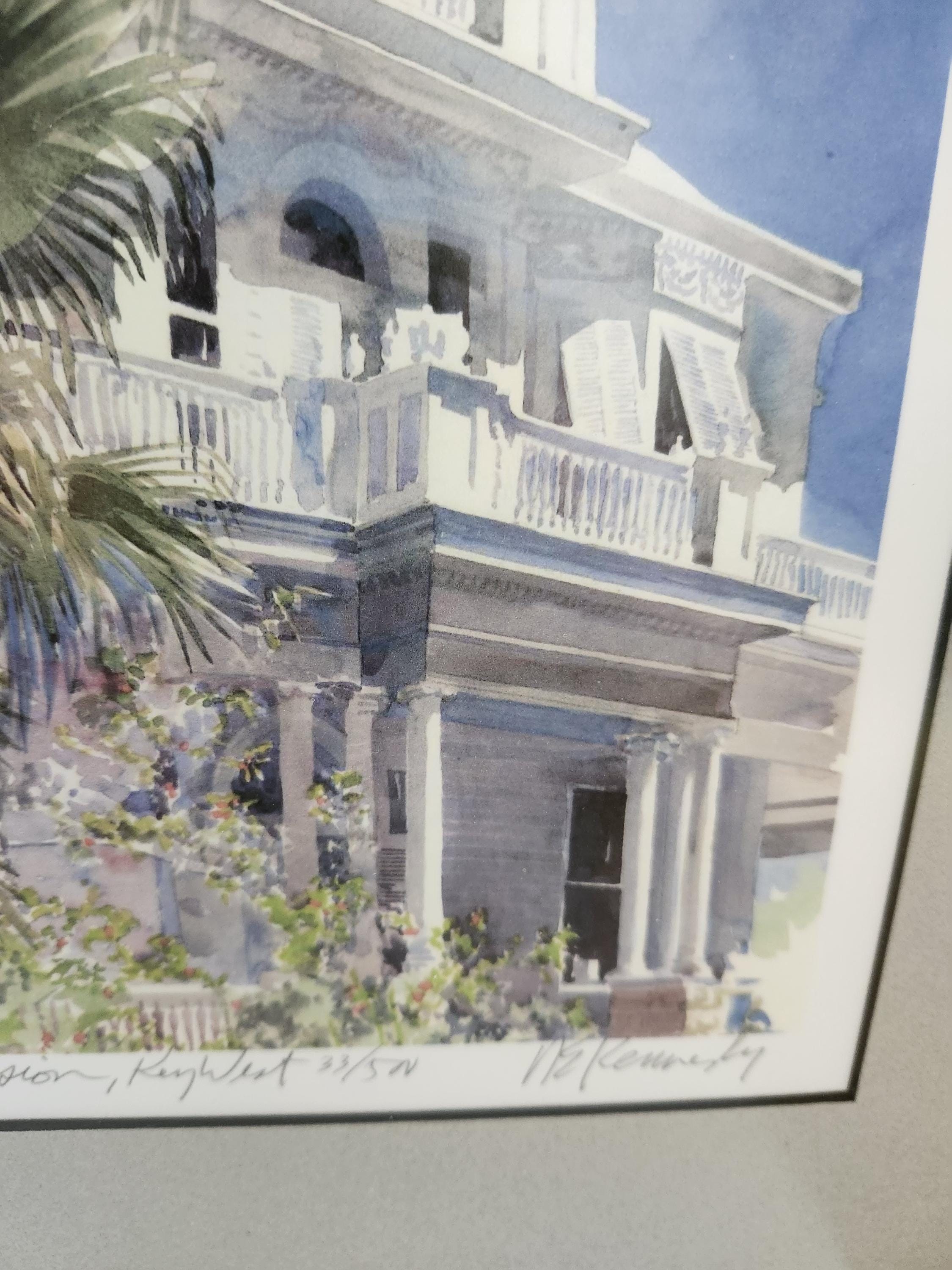 Robert E. Kennedy Curry Mansion ポスター The Curry Mansion, Key West, by N.E. Kennedy, Artist, Signed
