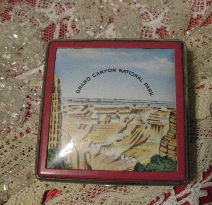 Vintage Grand Canyon Souvenir Powder Compact Etsy