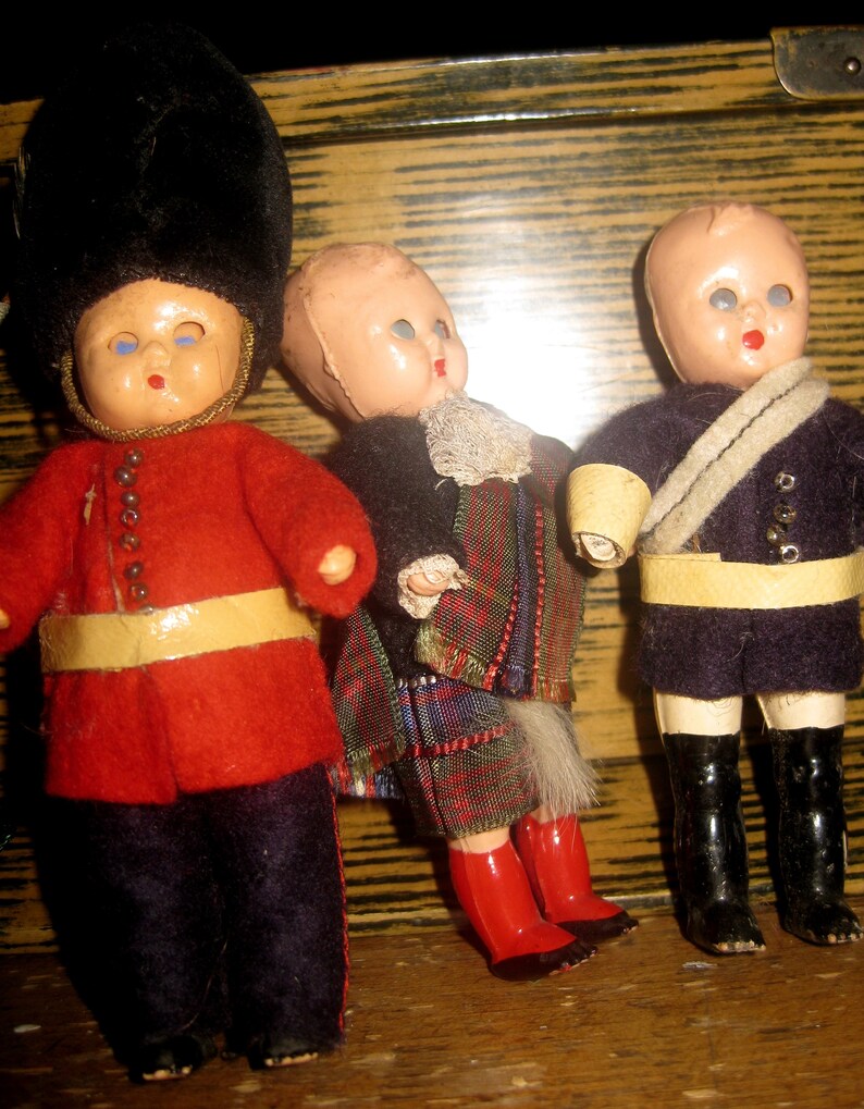 Five Miniature Costume Dolls From England Etsy