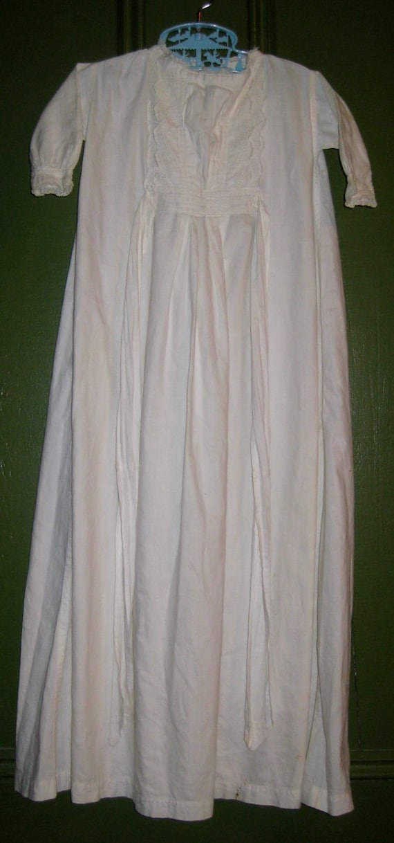 Antique Long Cotton Baby Gown/Christening Gown, Dr