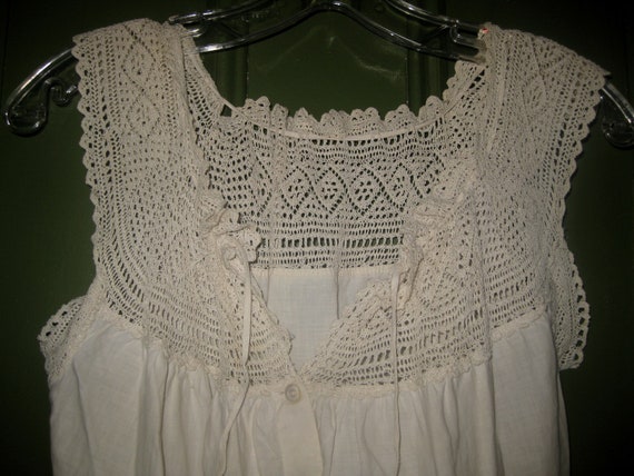 Antique Handmade Cotton and Crochet Camisole, Cors