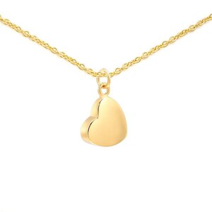 Gold Small Heart Urn Necklace | Cremation Jewelry | Remembrance Urn Charm Necklace