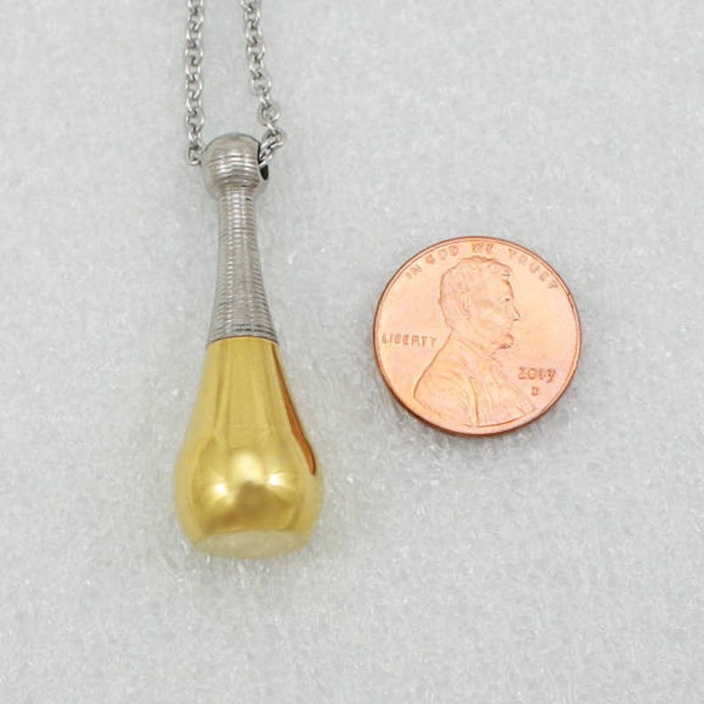 Remembrance Urn Charm Necklace Cremation Jewelry Silver and Black Bottle Urn Necklace