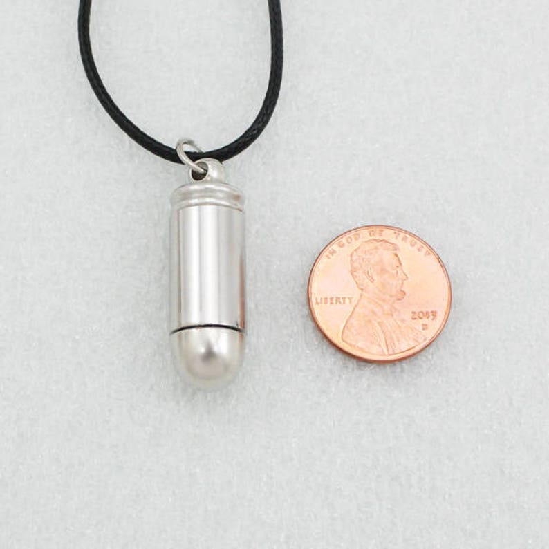 Small Bullet Urn Necklace Cremation Ashes Jewelry Etsy