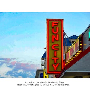Maryland - 05 / Ocean City / Carnival / Beach / Boardwalk / Neon / Color / Home Decor / Wall Art / Original Photography Digital Download