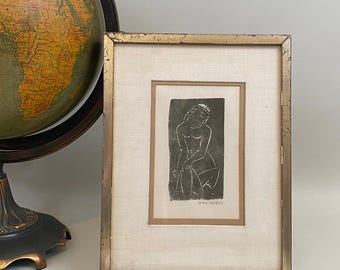 Max Weber Modernist Art Signed Figurative Print - Nude Study - Framed