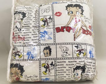 Vintage Betty Boop Twin Comforter 80s 90s Cartoon Bedding NOS - Juvenile Duvet Unused in Package
