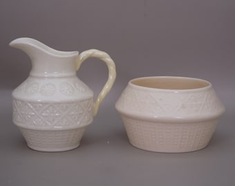 Belleek Ireland Fermanagh Cleary Sugar Creamer Set / 6th Green Mark