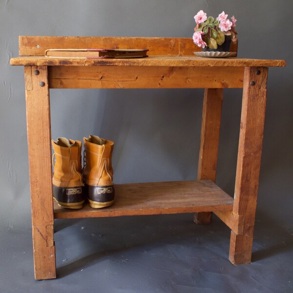 Entryway Table Wood Vintage Farmhouse Table Handmade Vintage 1930s Wooden Entry Table Rustic Table Rustic Home Decor