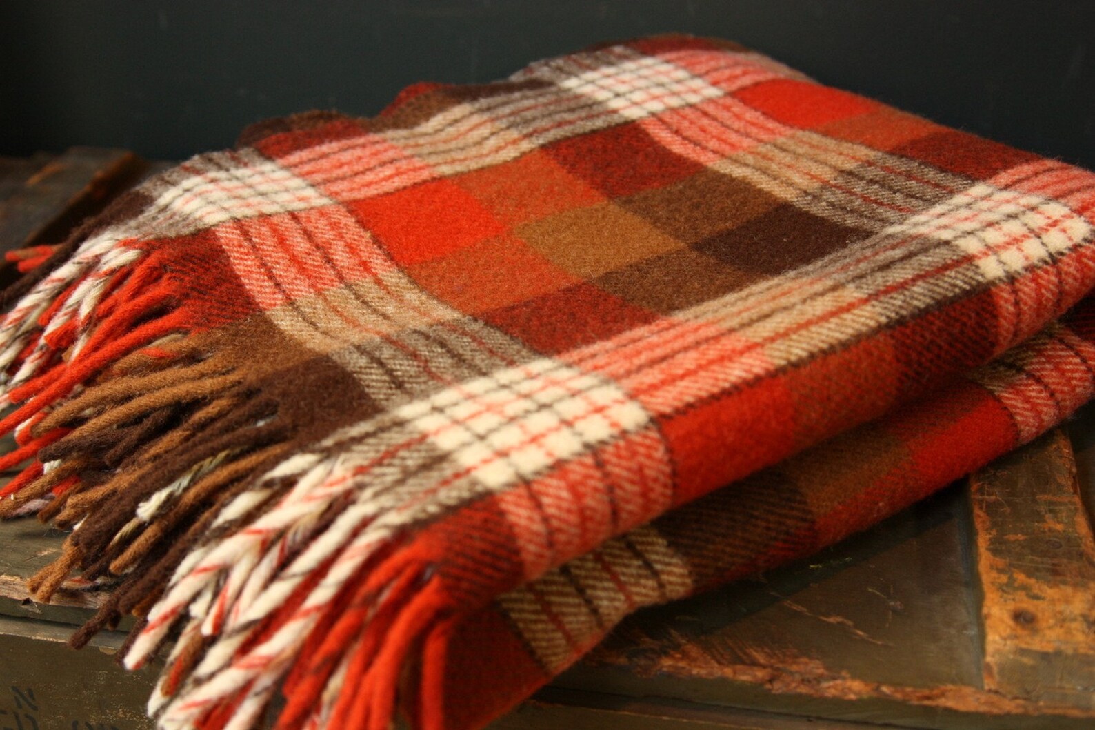 Vintage Pendleton Plaid Throw Blanket Etsy