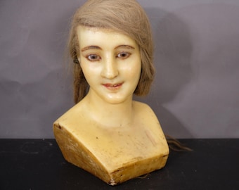 Antique Wax Mannequin Head – French Store Display