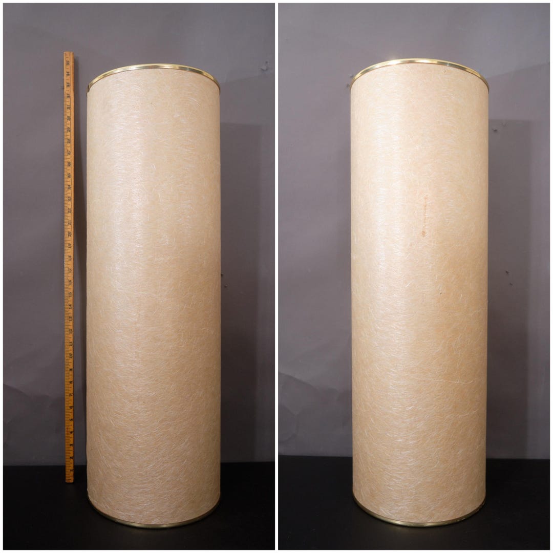 Vintage Mid-century Fiberglass Cylinder Floor Lamp Shade 30 Tall Retro ...