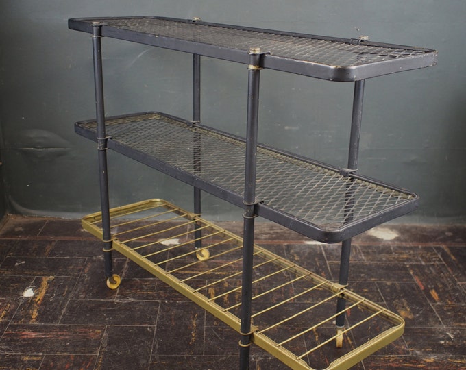 Vintage Industrial Shelving Unit on Wheels. Etsy