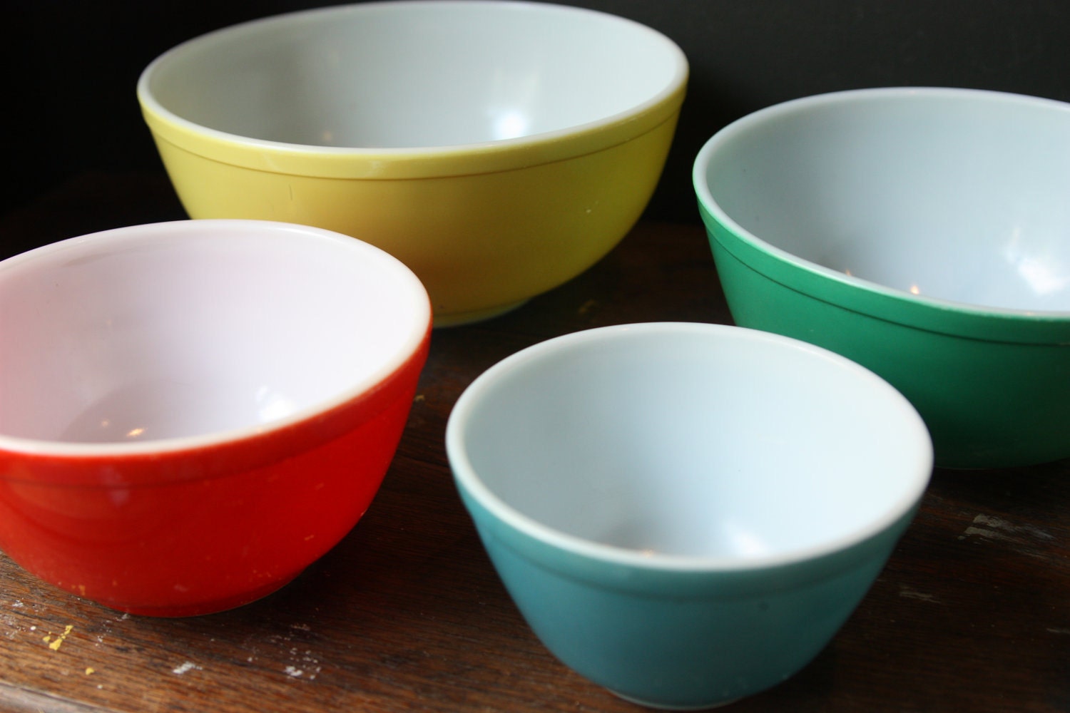 Vintage Mixing Bowl Set / Pyrex Primary Colors Etsy