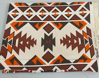 1970s Southwestern Fabric - Thibaut “Santa Fe” Screen Print Cotton Fabric – 35" x 110"  Yardage