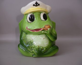 Vintage 60s Inesco Japan Anthropomorphic Sailor Frog Planter
