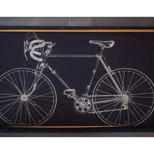 Vintage 70s Bike Screen Print Fabric Panel by Artist Barbara Brenner 60 x 32 image 5