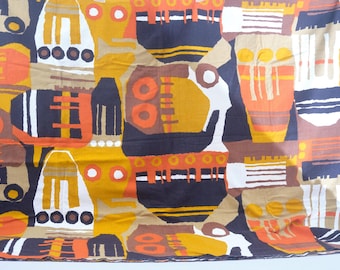 Mid Century Borkenstoff Stoff Abstrakt Geometrische Retro Textil 128 cm x 2.25m