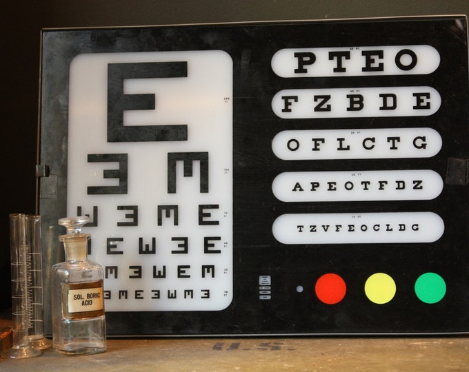 Vintage Optical Eye Chart Light Box - Etsy