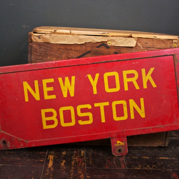 Antique New York Boston PRR Railroad Sign