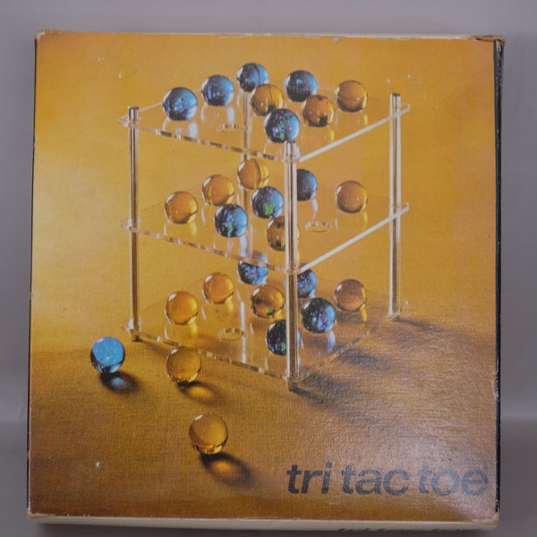 Jaren '70 3D Tic Tac Toe Marbles Game Reiss