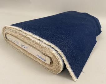 Vintage Denim Fabric Bolt - Approx 198 Yards 22 Wide Industrial Mill Roll - Indigo Blue