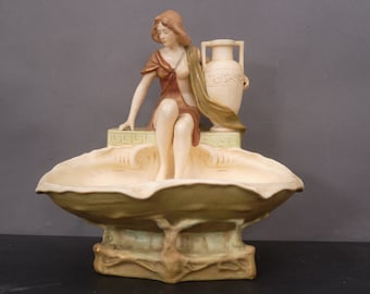Antique Royal Dux Bohemia Alois Hampel Art Nouveau Figurine Woman w/ Jug