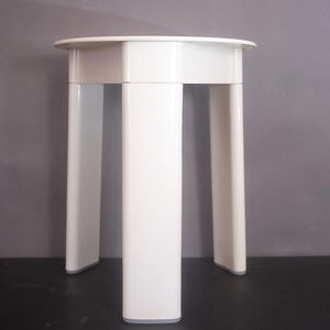 Vintage Olaf von Bohr Plastic Stool for Gedy Italy  |  1970s Modern Design, White Minimalist Stackable Seat  | 3 Leg Stool
