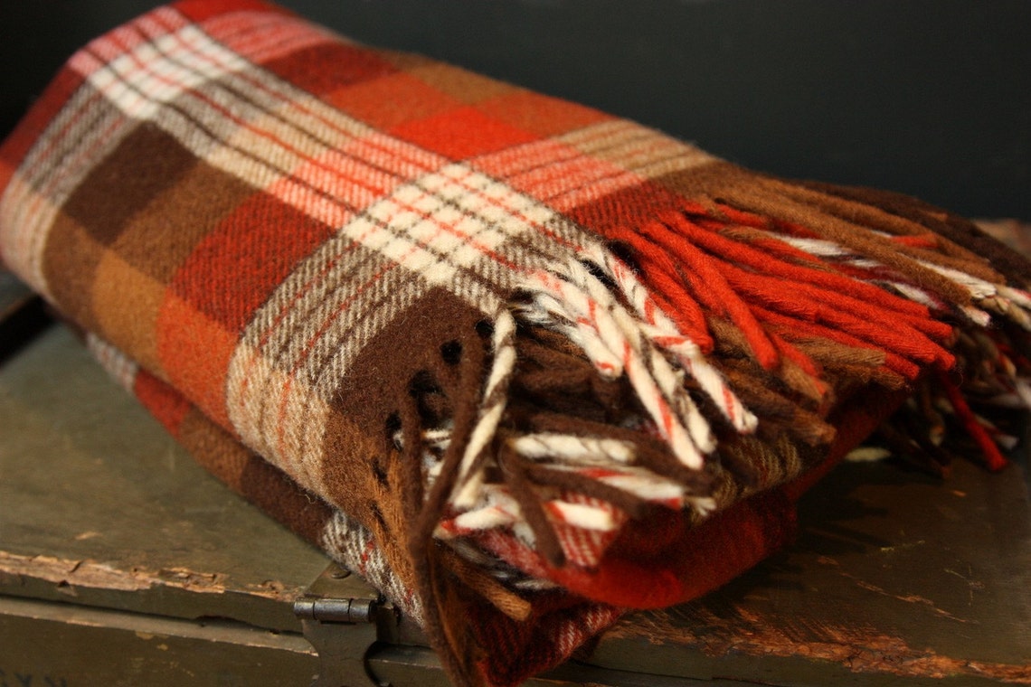 Vintage Pendleton Plaid Throw Blanket | Etsy