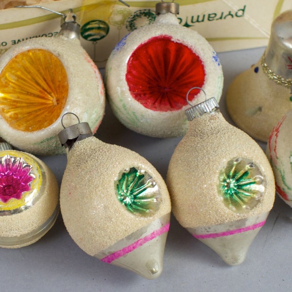 Mica Frosted Vintage Christmas Tree Ornaments