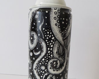 See Something Say Something Recycled Spray Paint Rattle Can Art by Kelly Green Original Pen & Ink