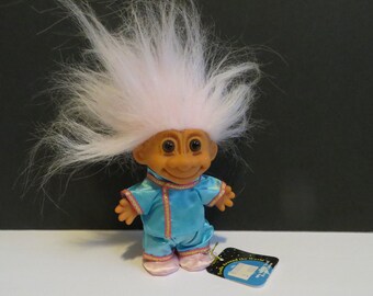 Vintage Russ Troll 4" 980s Trolls Around the World All Original My Lucky Troll from China