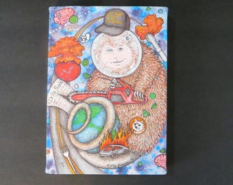 5 x 7 Wrapped Canvas Art Print Elongated Muskrat 2 by Kelly Green