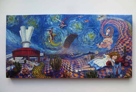 12 X 24 Skydiving Wrapped Canvas Large Art Print Alice Dreams of