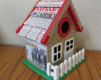 On the Trail of Assassins Jim Garrison House Mixed Medium Art JFK Picket Fence Oswald 3D Collage