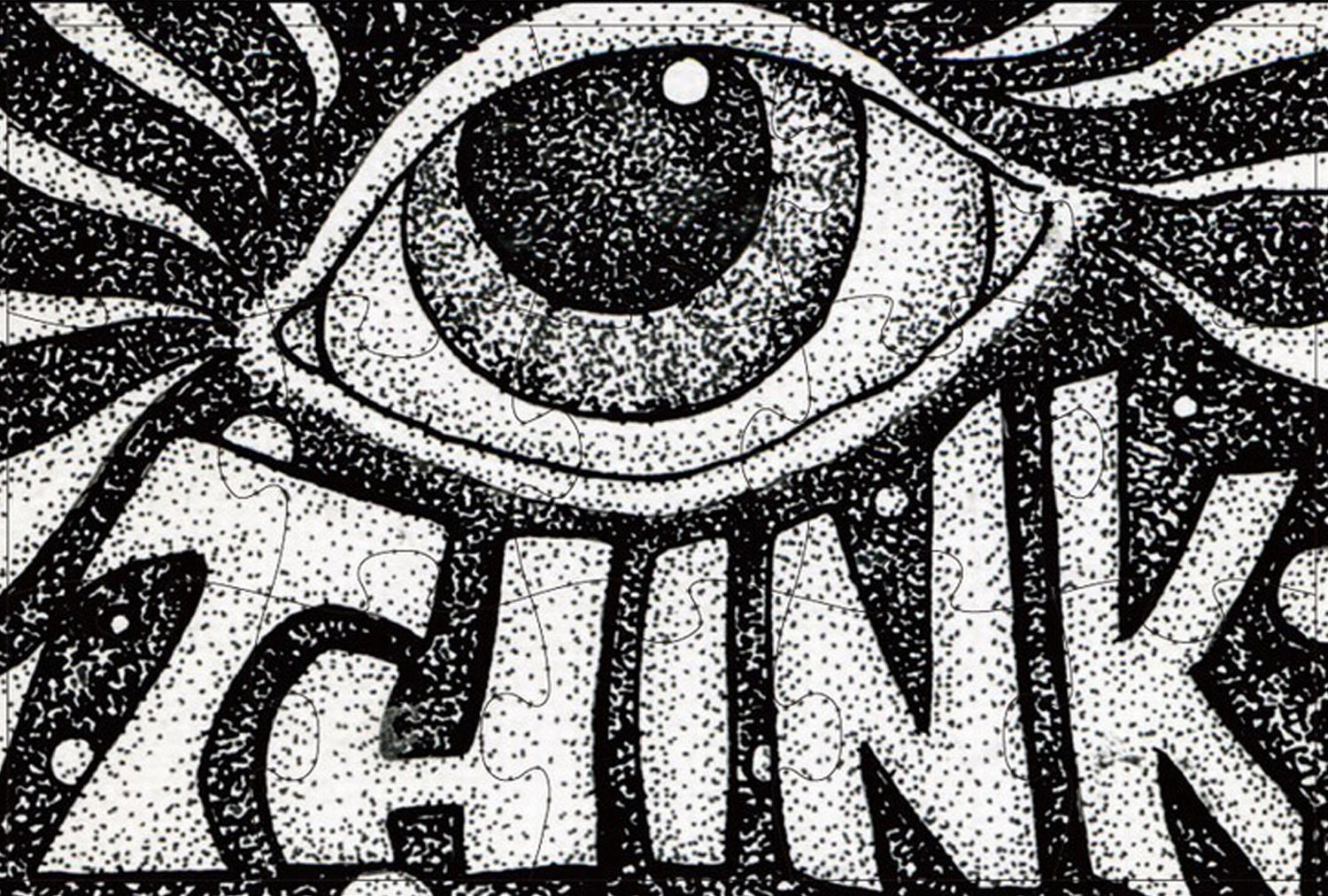 THINK All Seeing Eye Pen and Ink Art Puzzle Black & Etsy