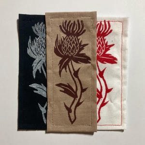 Handmade Linocut Patch - Thistle