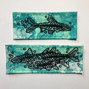 Handgemaakte linosnede-patchset: voorn