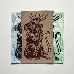 Handmade Linocut Patch - Field Mouse