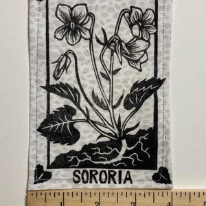 Violet Note Patch Handmade Linocut Patch - Common Blue Violet / Viola Sororia - Etsy