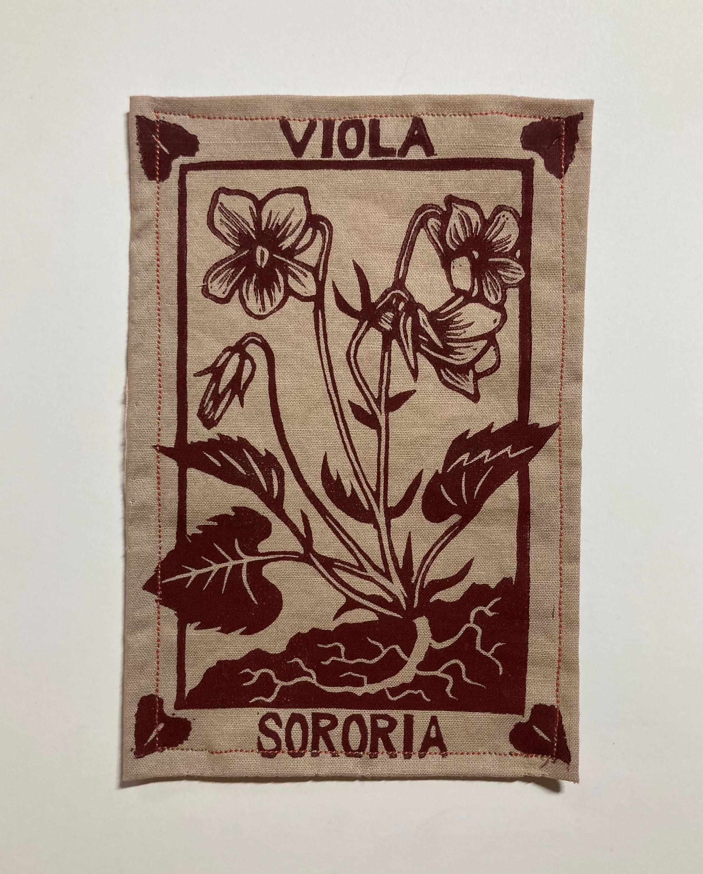 Violet Patch Handmade Linocut Patch - Common Blue Violet / Viola Sororia - Etsy