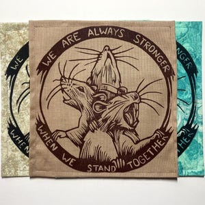 Aplique de linóleo feito à mão - Ratos