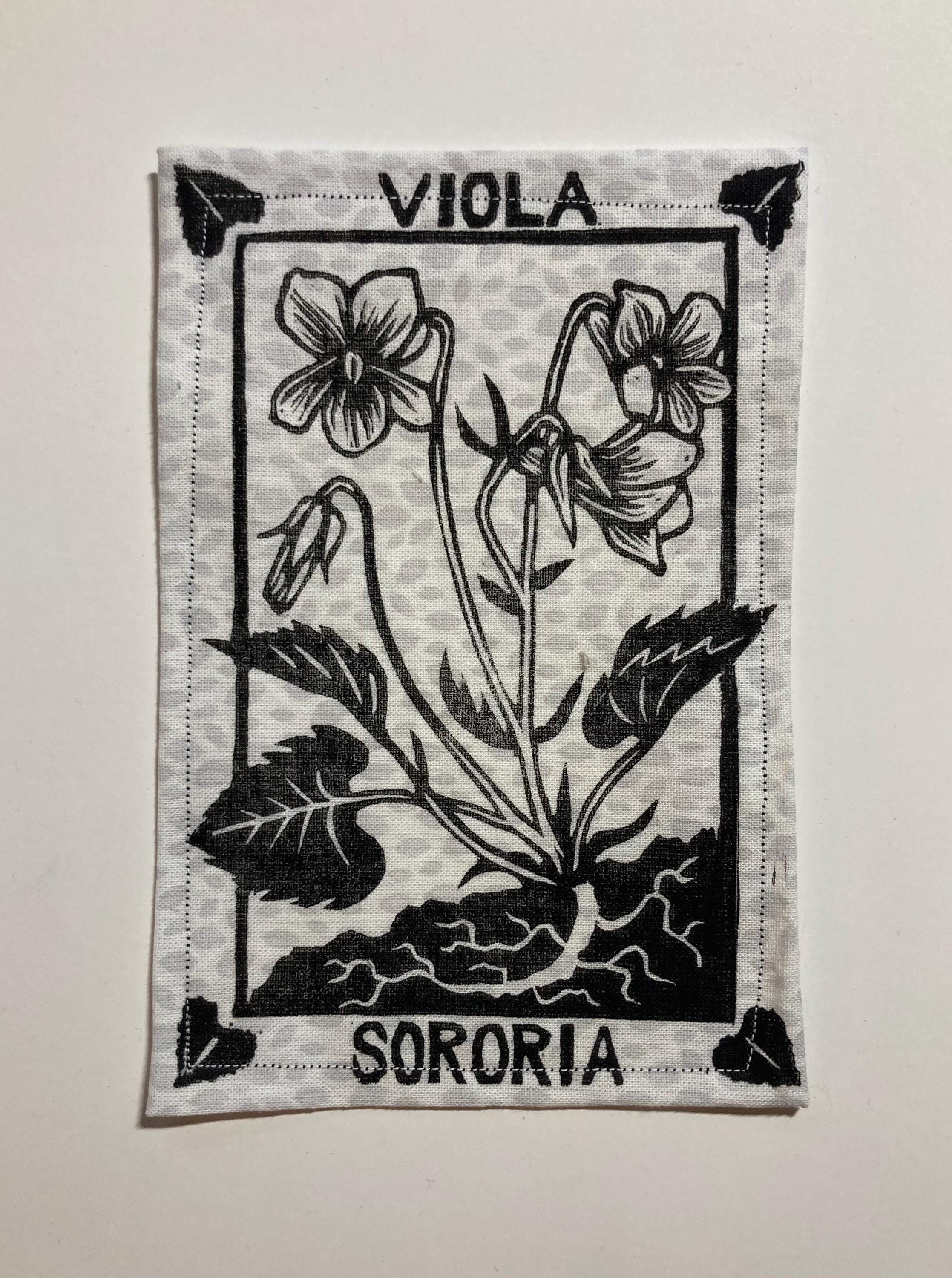 Violet Patch Handmade Linocut Patch - Common Blue Violet / Viola Sororia - Etsy