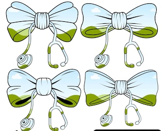 Coquette Stethoscope Bow Canva Frames: Drag & Drop Template