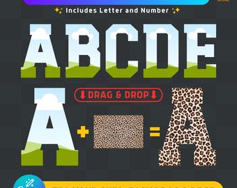 Varsity Alphabet Canva Frames, Class of 2026 Senior Drag and Drop Photo Templates (PDF)