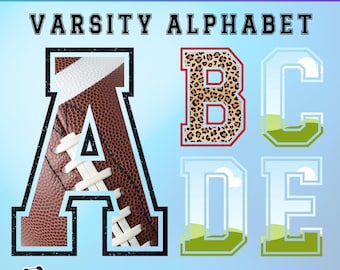 Varsity Font Canva-mall: Alfabetsbokstäverram (PDF)