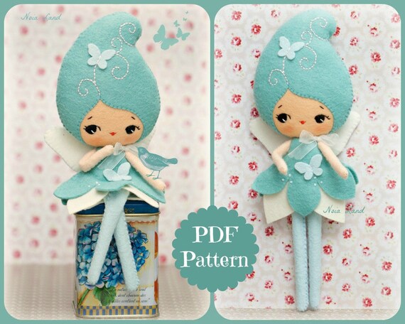 Pdf Blue Fairy Doll Plush Doll Pattern Softie Pattern Soft Etsy