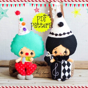 PDF Pattern. Clowns. Plush Doll Pattern