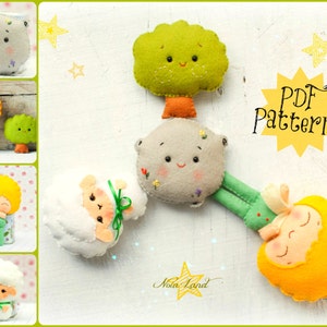 PDF. The tiny prince pattern. Tree Pattern. Asteroid Pattern. Lamb Pattern. Plush Doll Pattern, Softie Pattern, Soft felt Toy Pattern.