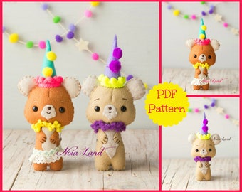 Party bear (PDF Pattern)